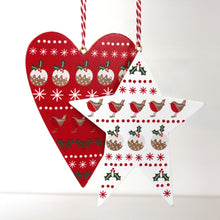 Load image into Gallery viewer, Heart &amp; Star Wood Decoration Set
