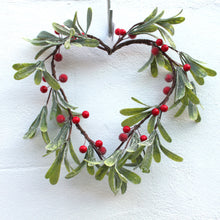 Load image into Gallery viewer, Red Berry Heart Wreath
