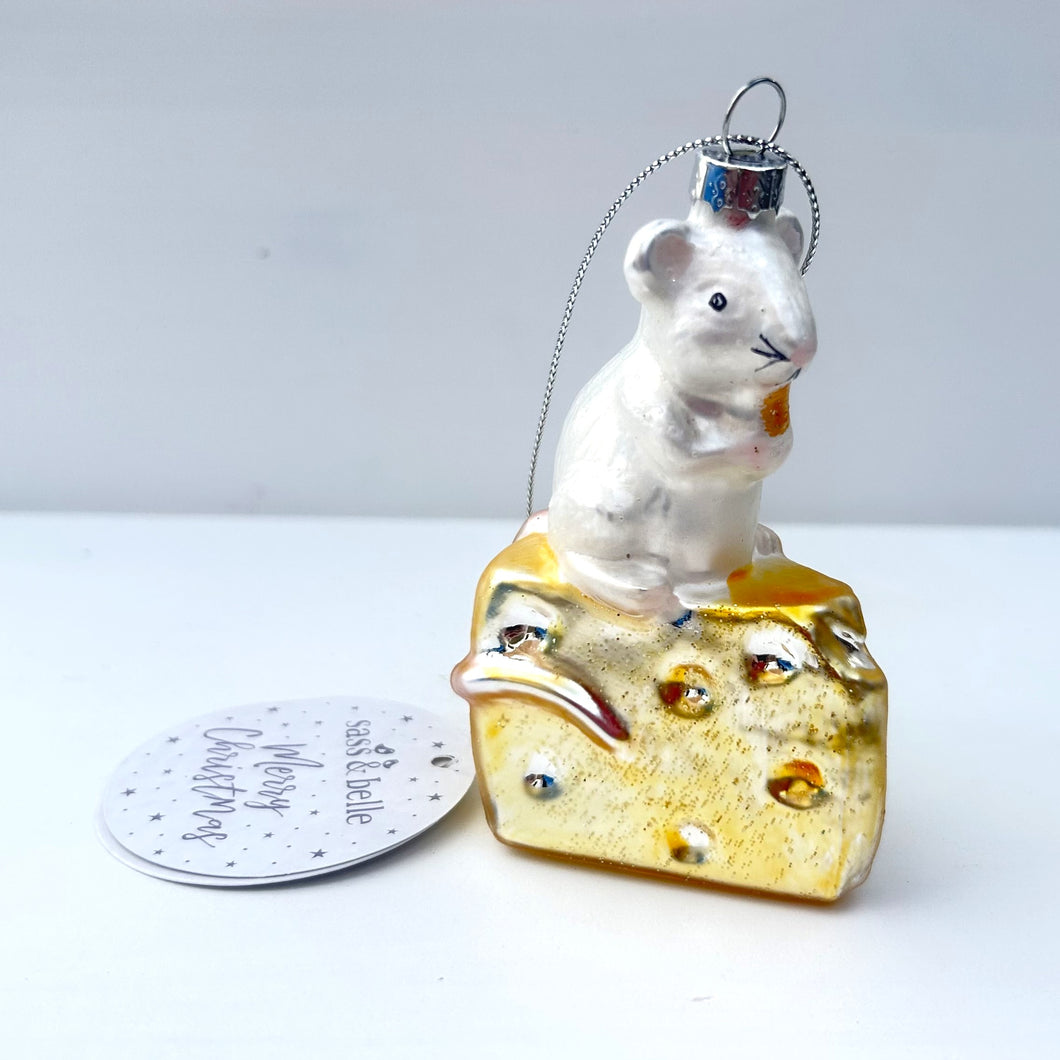 Glass Mouse on a Cheese