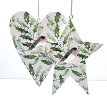 Load image into Gallery viewer, Wooden Robin Heart &amp; Star Set
