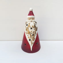 Load image into Gallery viewer, Ceramic LED Santa with Cut-out Stars
