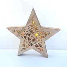 Load image into Gallery viewer, Wooden LED Christmas Star
