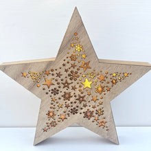 Load image into Gallery viewer, Wooden LED Christmas Star
