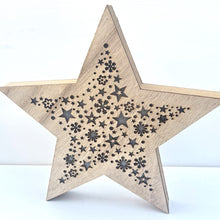 Load image into Gallery viewer, Wooden LED Christmas Star

