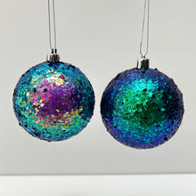 Load image into Gallery viewer, Glitter Peacock Bauble Set
