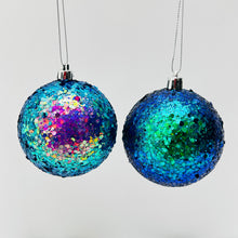 Load image into Gallery viewer, Glitter Peacock Bauble Set
