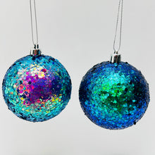 Load image into Gallery viewer, Glitter Peacock Bauble Set

