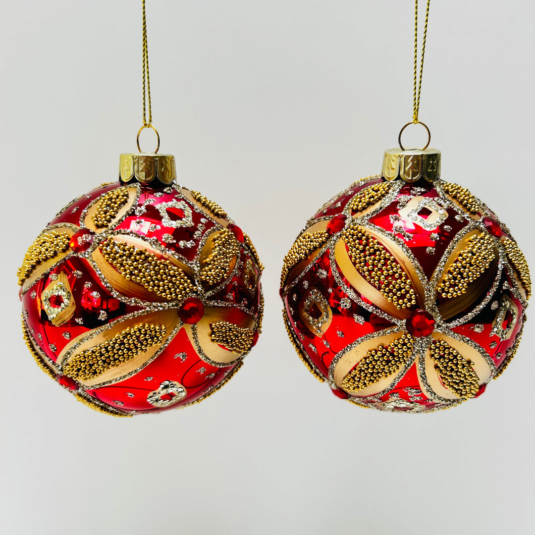 Beaded Trellis Jewell Glass Ball