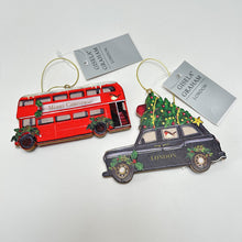 Load image into Gallery viewer, London Bus &amp; Taxi Wooden Decoration Set
