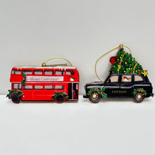 Load image into Gallery viewer, London Bus &amp; Taxi Wooden Decoration Set
