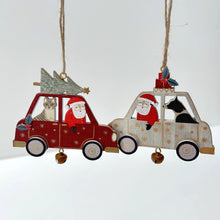 Load image into Gallery viewer, Santa Car with Cat &amp; Dog Set
