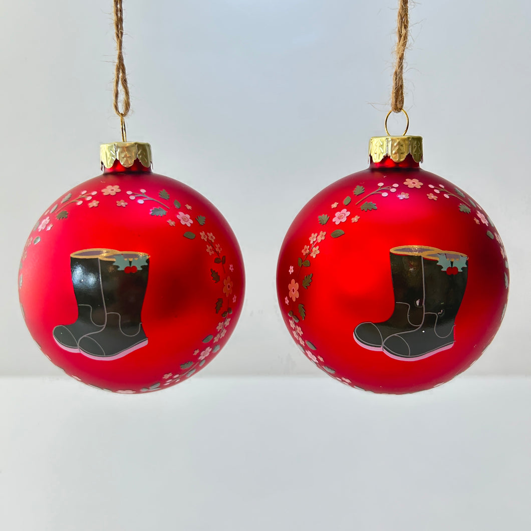 Wellington Boots Bauble Set