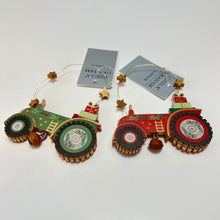 Load image into Gallery viewer, Tractors with Stars Wooden Decoration Set

