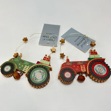 Load image into Gallery viewer, Tractors with Stars Wooden Decoration Set
