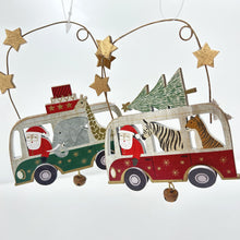 Load image into Gallery viewer, Santa Bus with Zoo Animals Decoration Set
