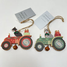 Load image into Gallery viewer, Cat &amp; Dog in Tractors Decoration Set
