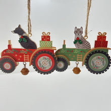 Load image into Gallery viewer, Cat &amp; Dog in Tractors Decoration Set
