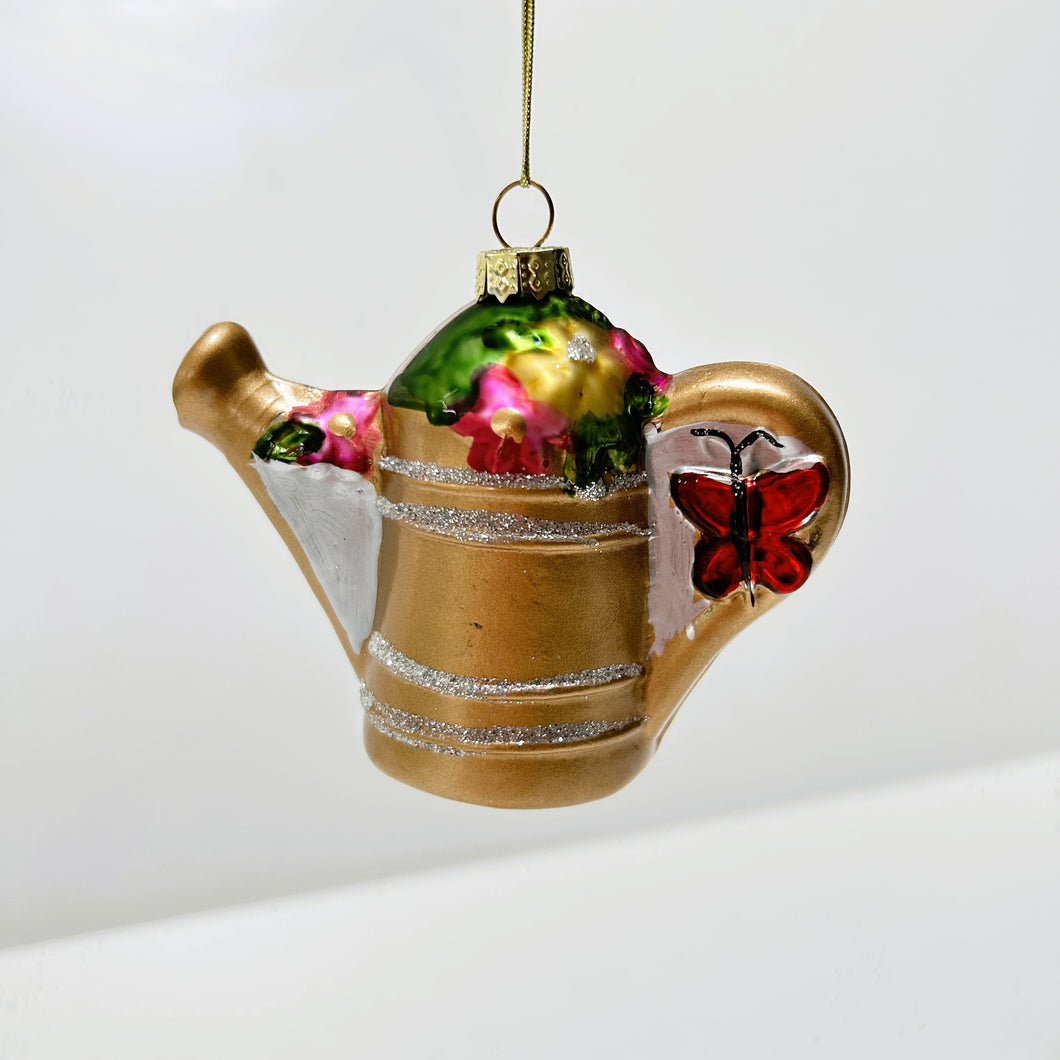 Watering Can Glass Bauble