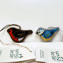 Load image into Gallery viewer, Robin &amp; Blue Tit Mini Fabric Decoration Set
