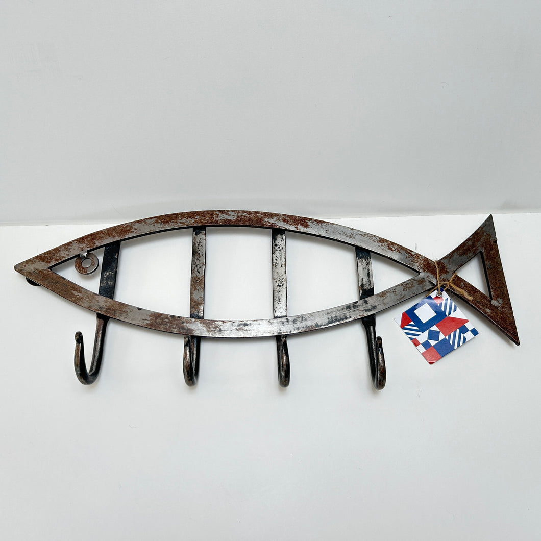 Fish Distressed Metal Decorative Wall Hook