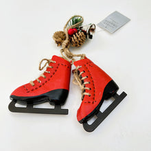 Load image into Gallery viewer, Red Metal Ice Skates
