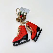 Load image into Gallery viewer, Red Metal Ice Skates
