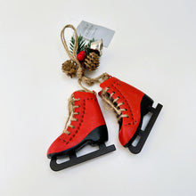 Load image into Gallery viewer, Red Metal Ice Skates
