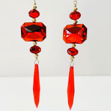 Load image into Gallery viewer, Red Diamante Icicle Drop Set
