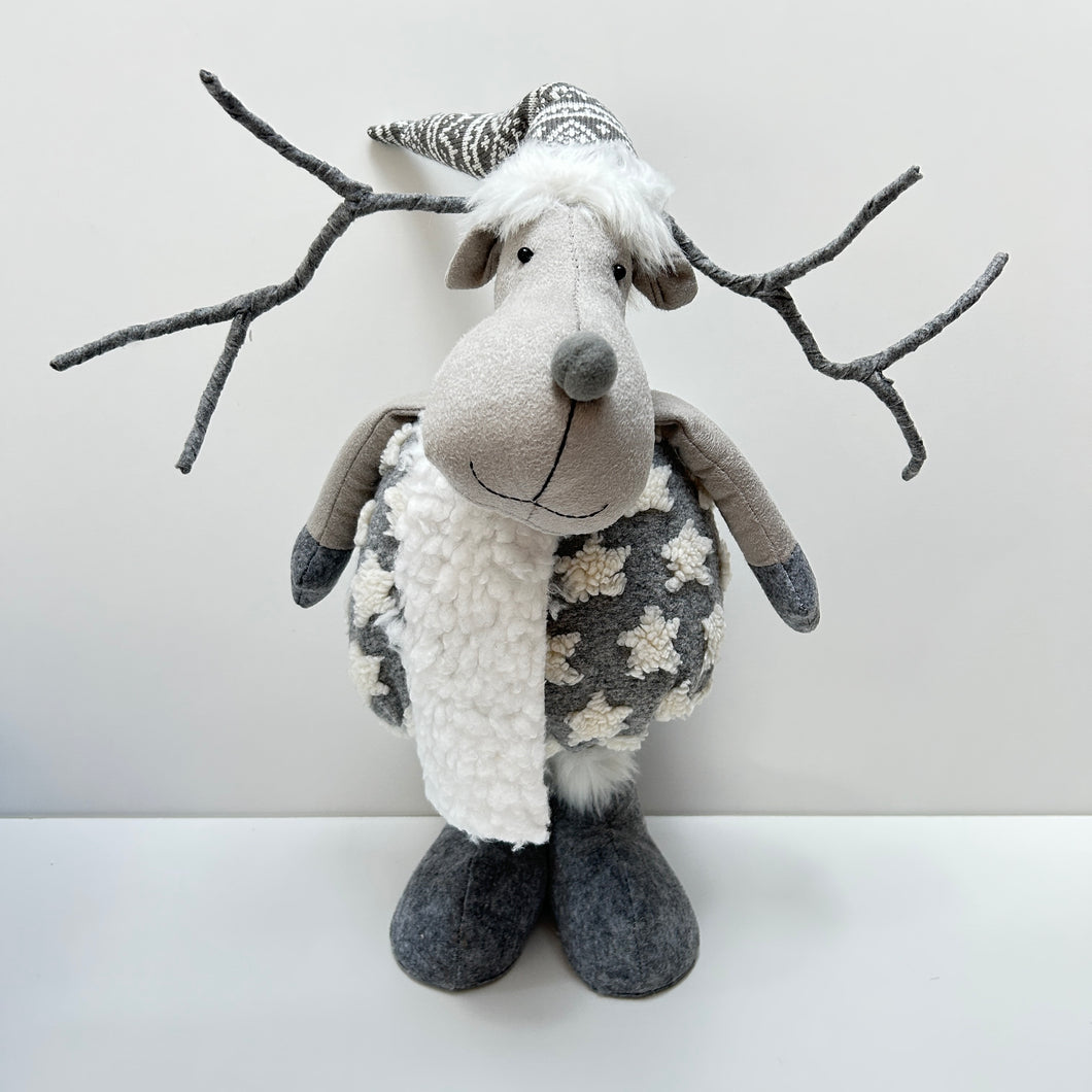 Large Grey Star Christmas Moose
