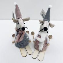 Load image into Gallery viewer, Pink &amp; Grey Mice on Skis
