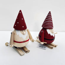 Load image into Gallery viewer, Wooden Santas on Skis
