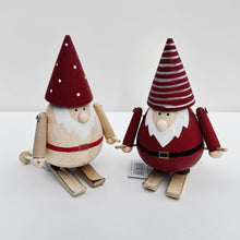 Load image into Gallery viewer, Wooden Santas on Skis
