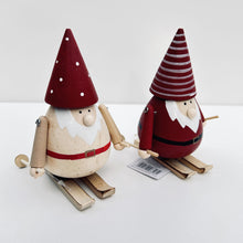 Load image into Gallery viewer, Wooden Santas on Skis
