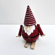 Load image into Gallery viewer, Wooden Santas on Skis
