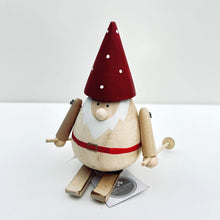 Load image into Gallery viewer, Wooden Santas on Skis
