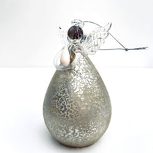 Load image into Gallery viewer, Mottled Silver Glass LED Angel
