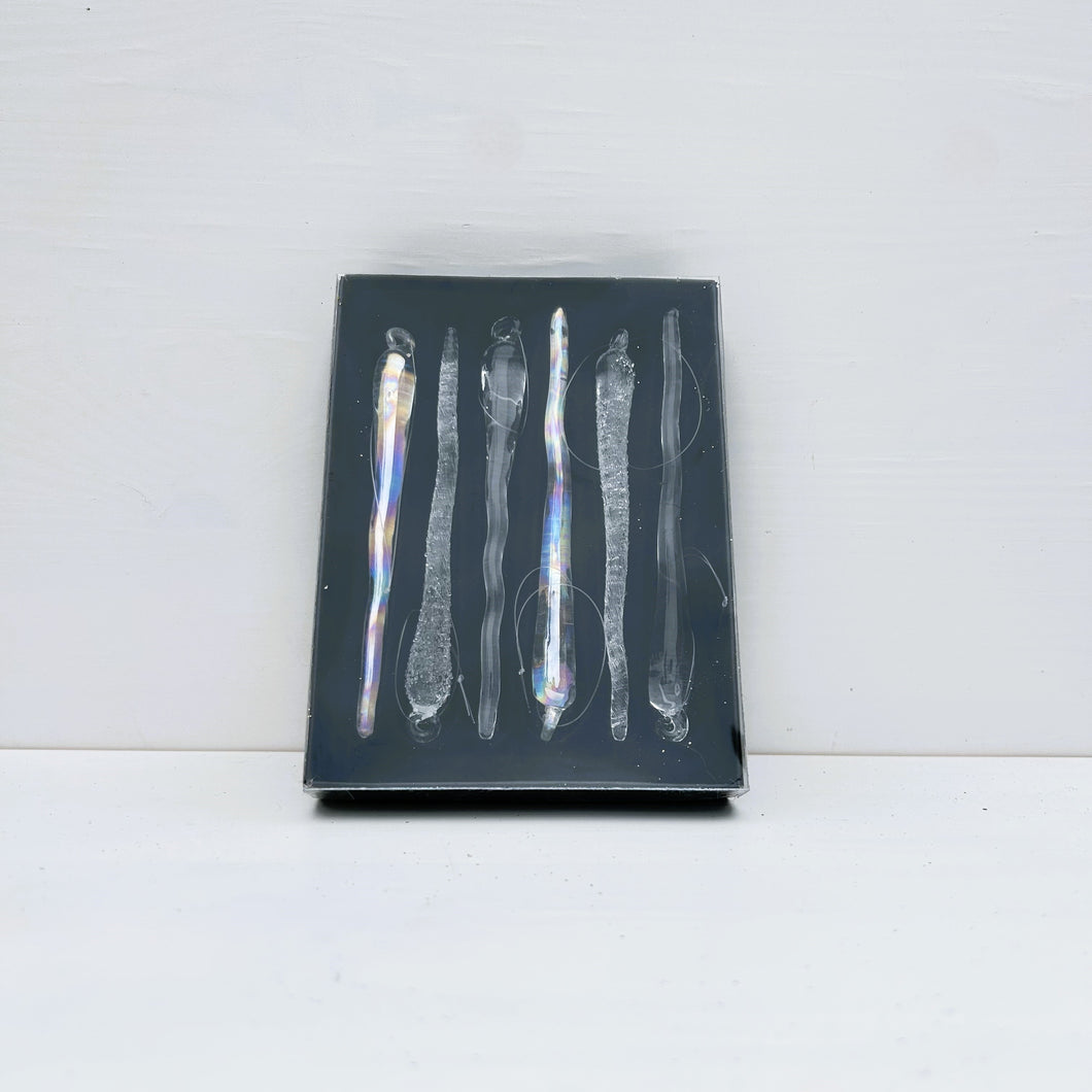 Glass Icicle Christmas Decorations