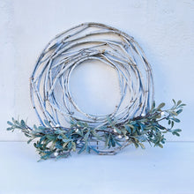 Load image into Gallery viewer, Large Grey Hoop Mistletoe &amp; Berry Wreath
