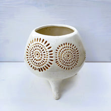 Load image into Gallery viewer, Sunburst Mustard Footed Ceramic Planter
