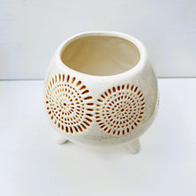 Load image into Gallery viewer, Sunburst Mustard Footed Ceramic Planter
