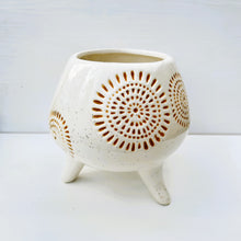 Load image into Gallery viewer, Sunburst Mustard Footed Ceramic Planter
