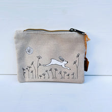 Load image into Gallery viewer, Natural Cotton Fabric Running Hare Purse
