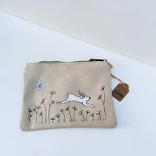 Load image into Gallery viewer, Natural Cotton Fabric Running Hare Purse
