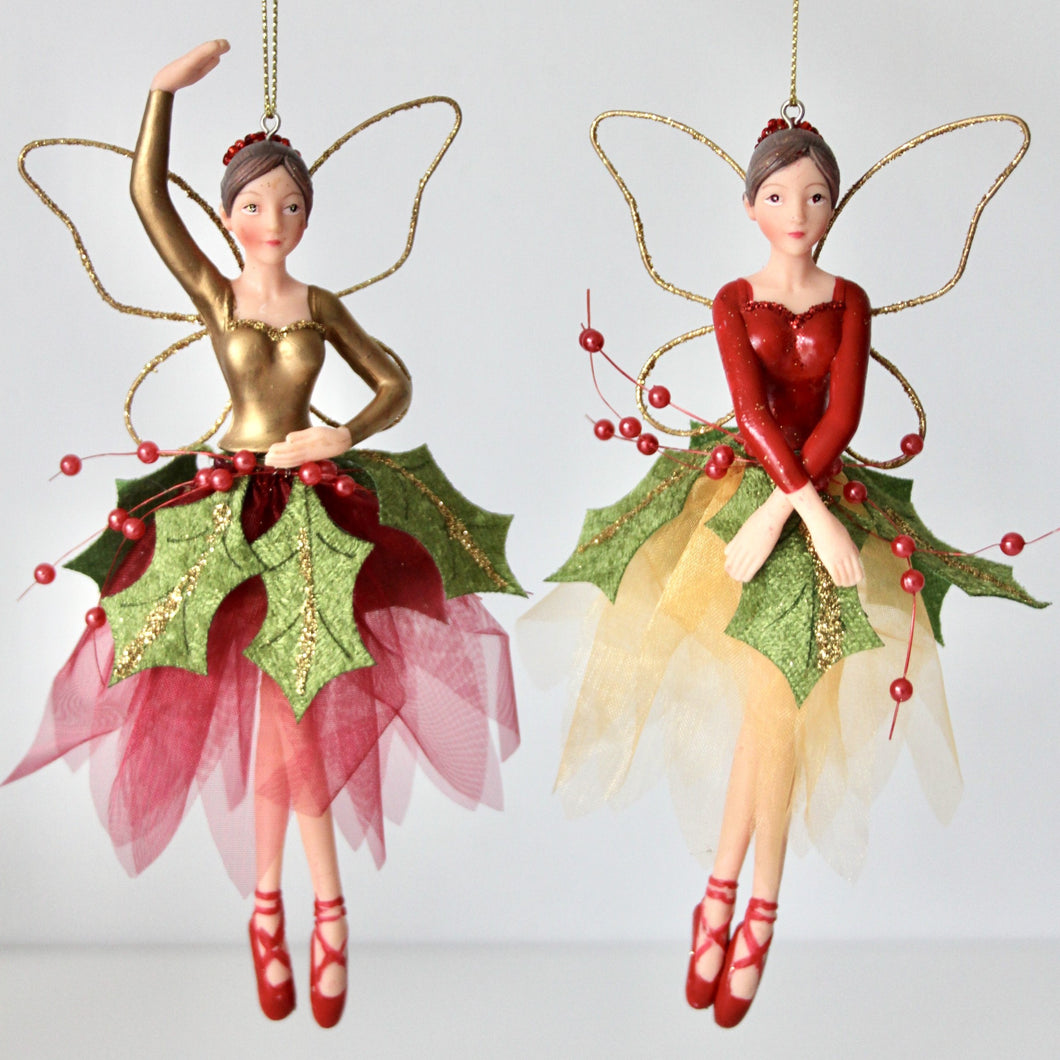 Red & Gold Holly Fairy