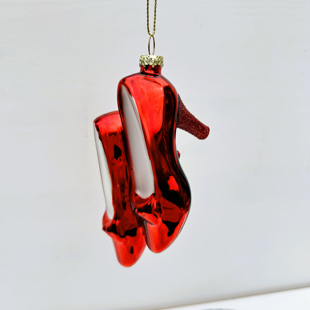 Red Ruby Glass Slipper Bauble