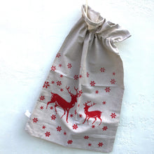 Load image into Gallery viewer, Natural Cotton Reindeer Christmas Sack
