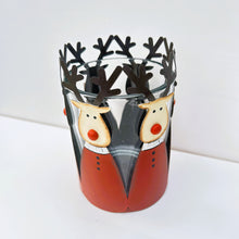 Load image into Gallery viewer, Metal &amp; Glass Reindeer Christmas Candle Holder

