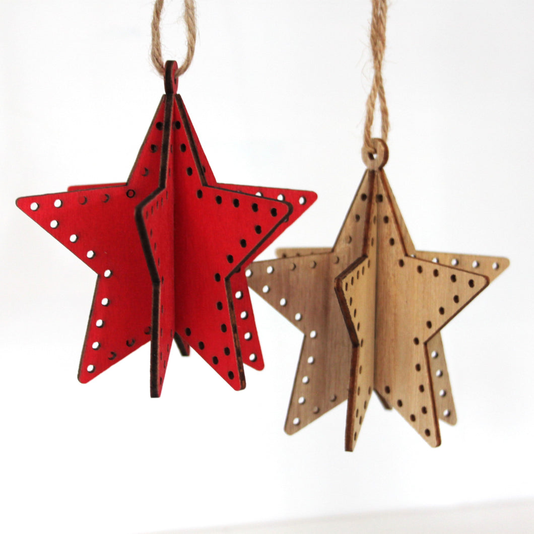 Wooden 3D Star Set