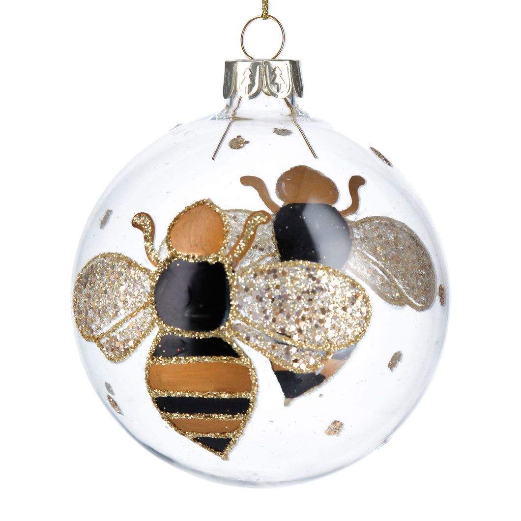 Bumble Bee Glass Bauble