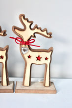 Load image into Gallery viewer, Wooden Reindeer With Bells
